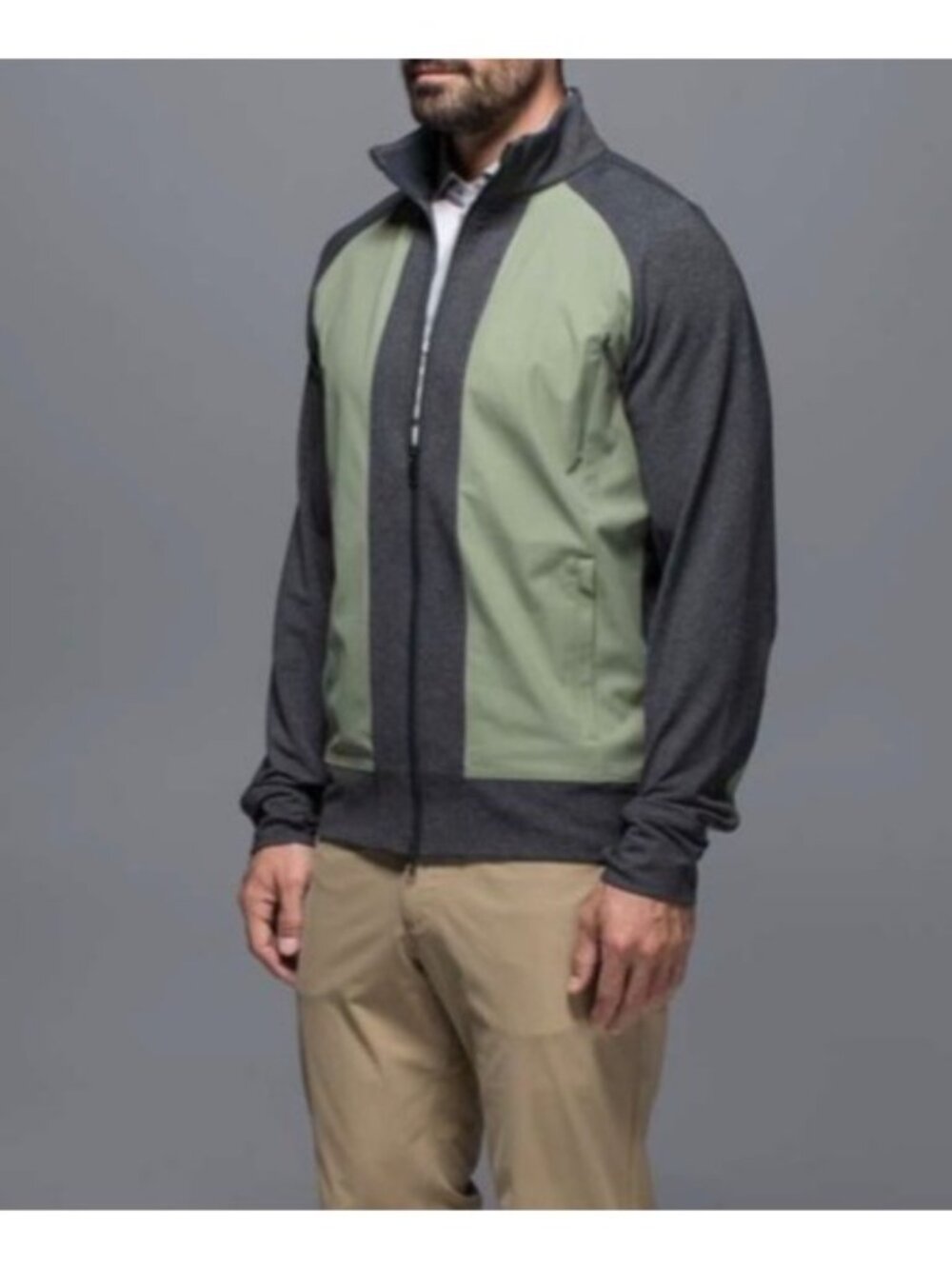 Lululemon Tactic Size Large Men's Full Zip Jacket Heathered Gray Green Pockets A - Picture 9 of 12